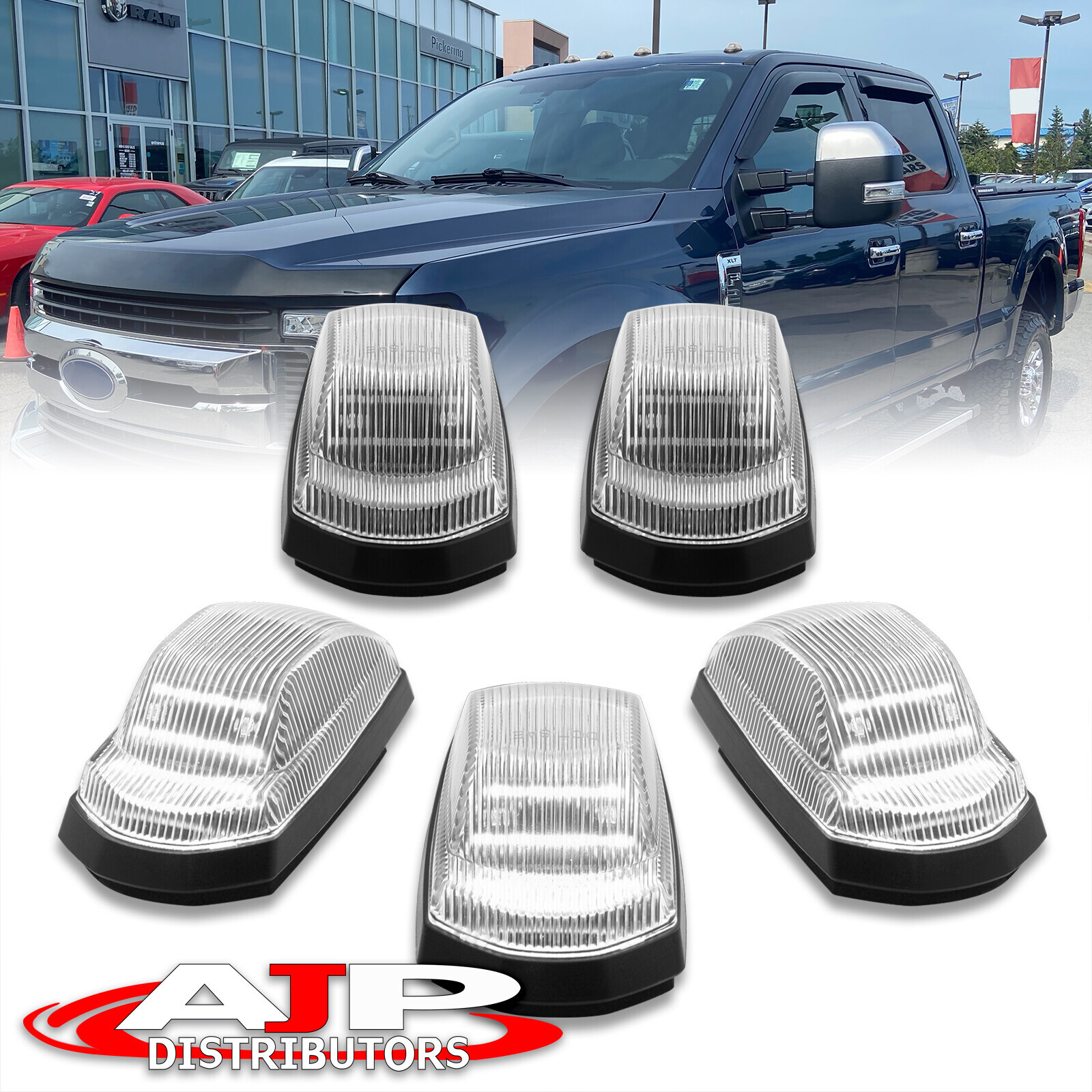 White LED Roof Cab Lights Clearance Lamps For 2017-2022 Ford F250 F350 F450 SD