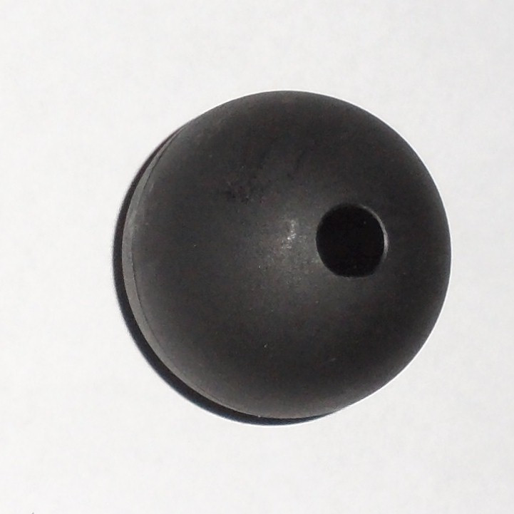 1-3/4" OD Fitness Cable Stopper Ball - Hard Flat Black Nylon -1/4" max cable dia