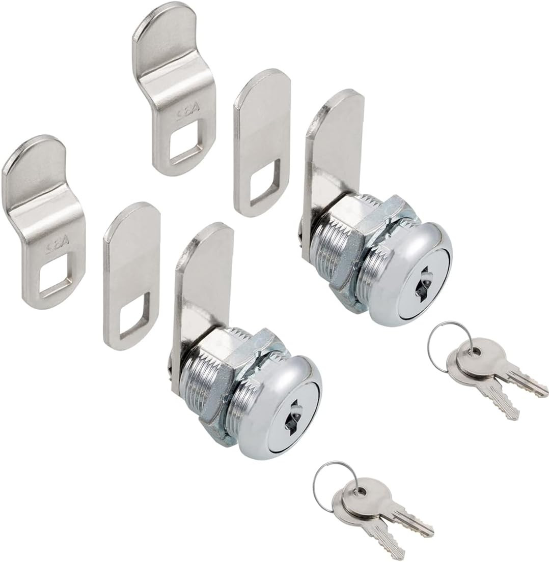 Cabinet Cam Locks Keyed Alike, 5/8” Cylinder Cam Locks for Tool Box RV Compartme