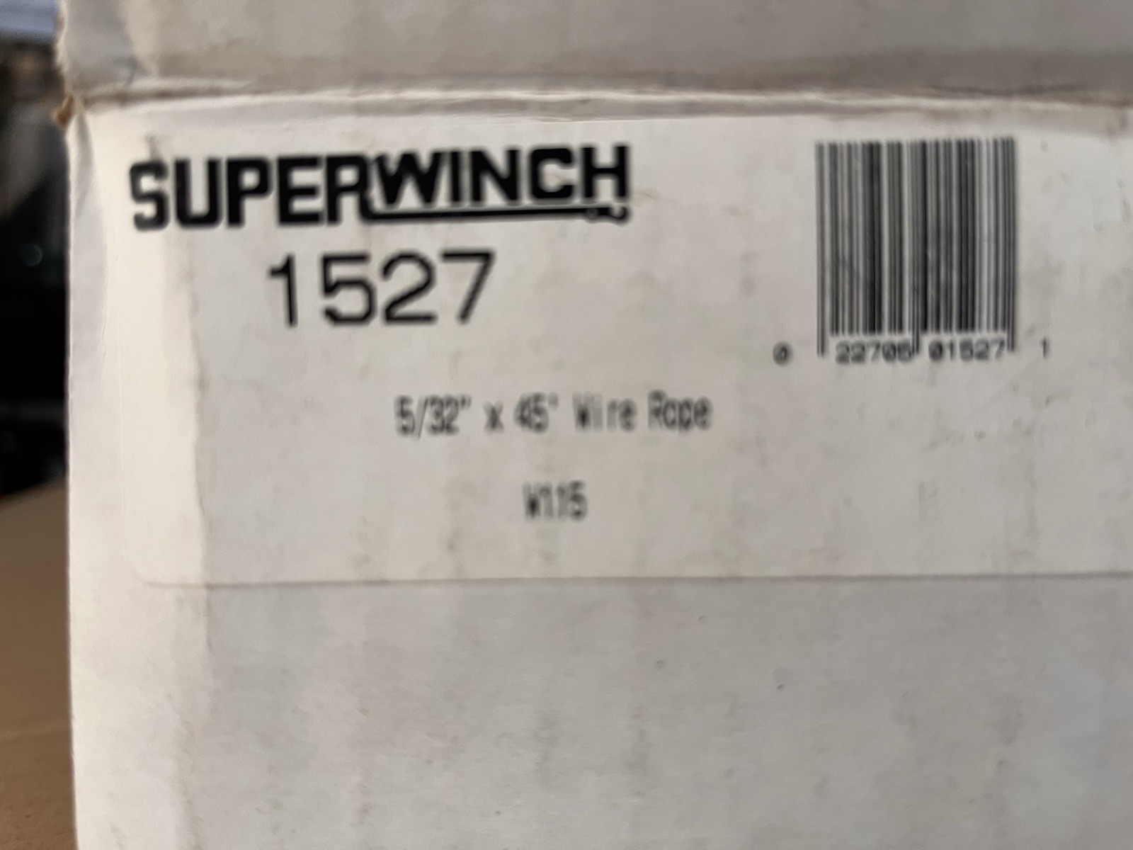 Superwinch Replacement 5/32" X 45ft wire rope with attached hook.