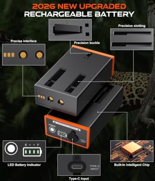2-Pack 5000mAh Battery Pack Compatible with Moultrie Edge Cellular Trail 2 Pack
