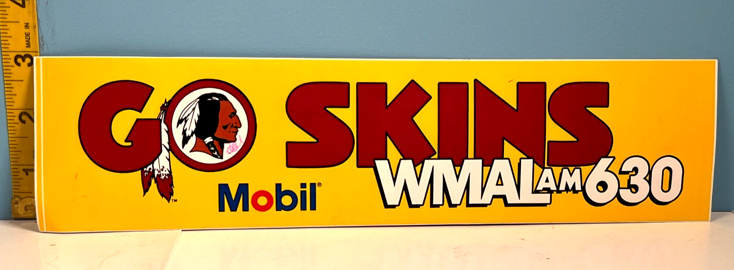 🔥Go Skins Washington Redskins WMAL AM630 Mobil Oil Bumper Sticker🔥