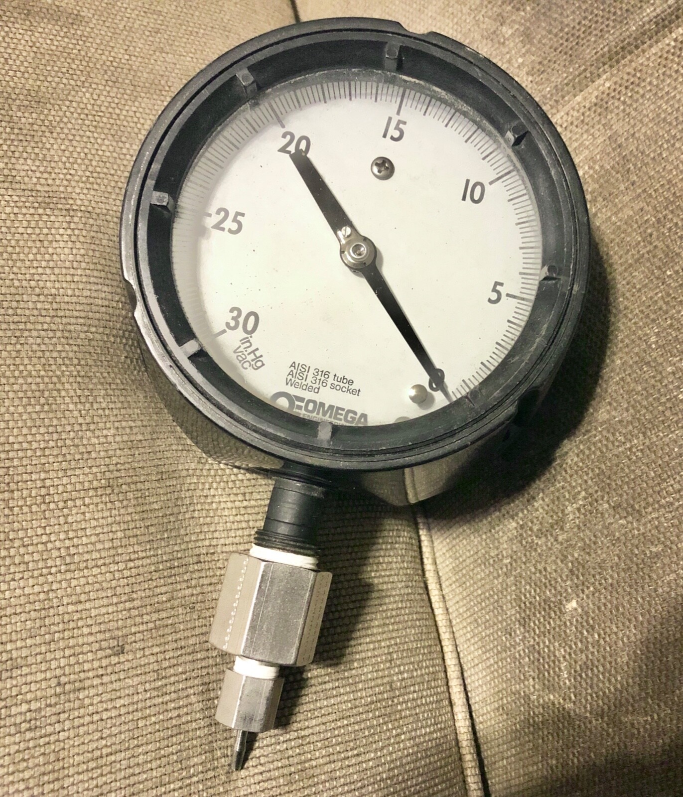 Omega Engineering Vac Gauge 30 in Hg Vac