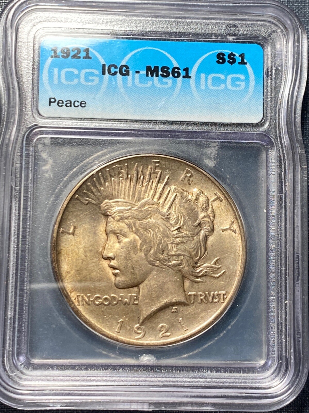 1921 Peace Dollar ICG MS61 BU/UNC