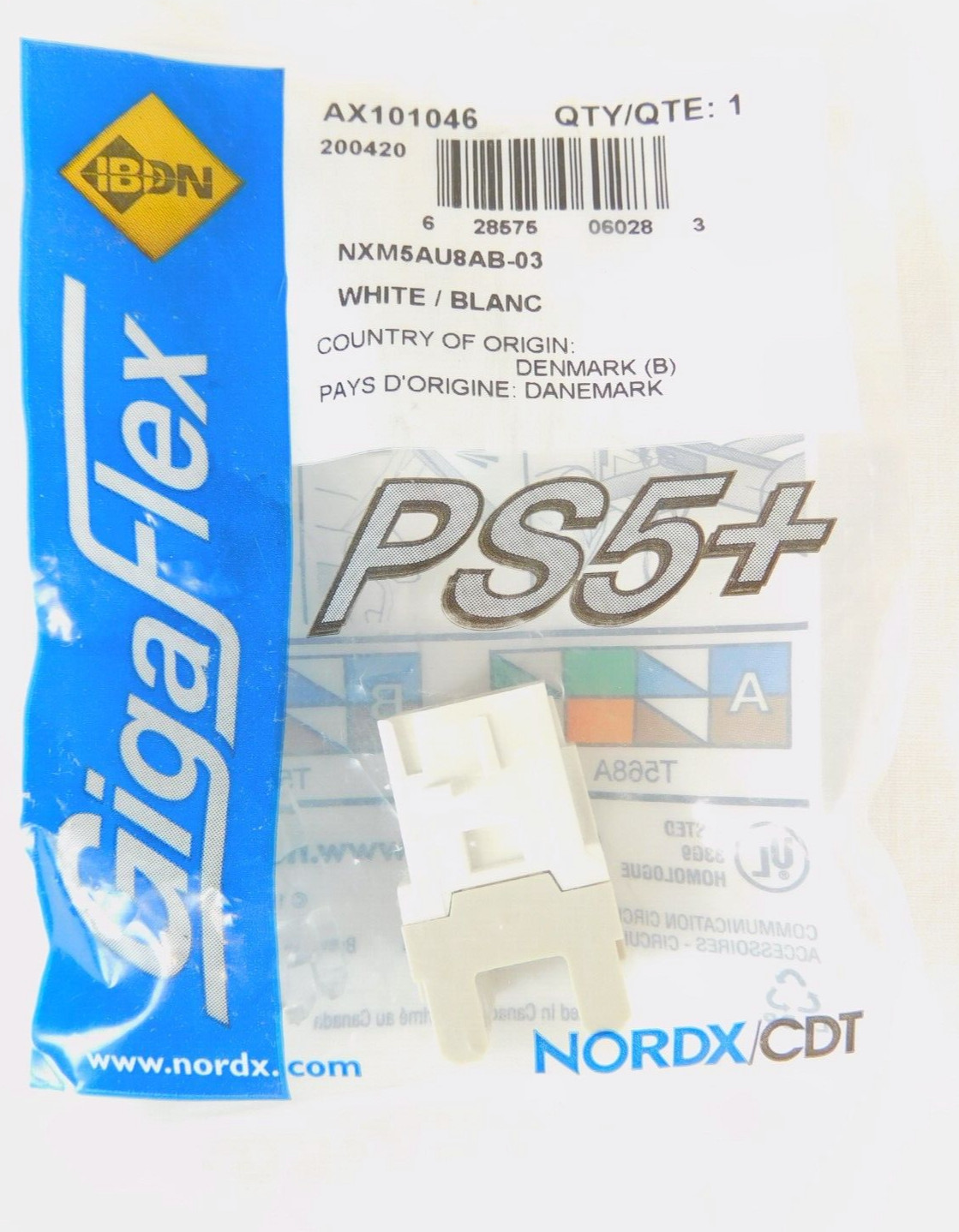 Belden Cat5e+ Modular Jack GigaFlex PS5+ AX101046 RJ45 MDVO White - NEW