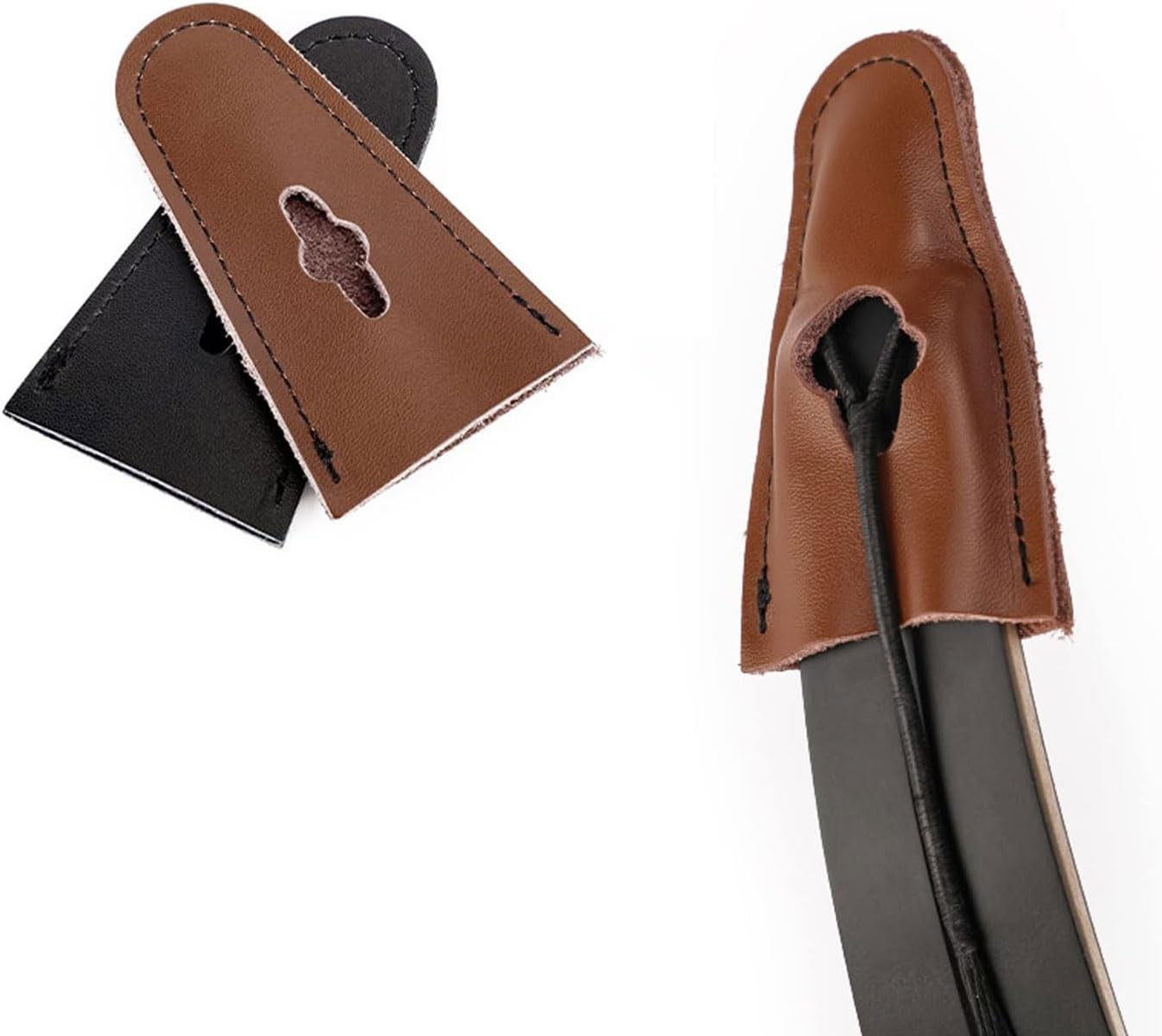FUNTRESS Archery Recurve Bow Limb Protector Leather Guard End Brown