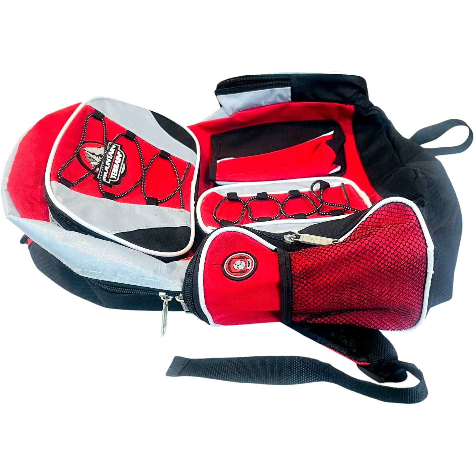 Mountain Terrain Backpack Red and Black Multi Pocket Back Pack
