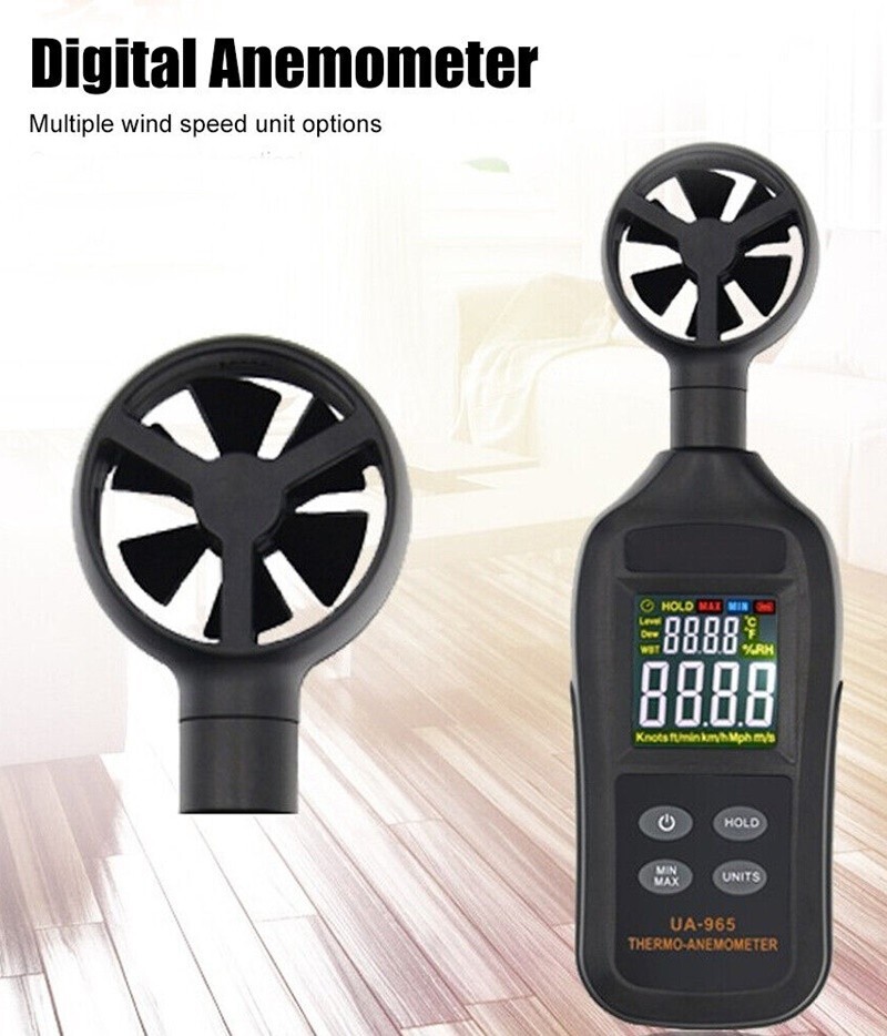 Digital Handheld Anemometer, Wind Speed Metering Device, UA-965