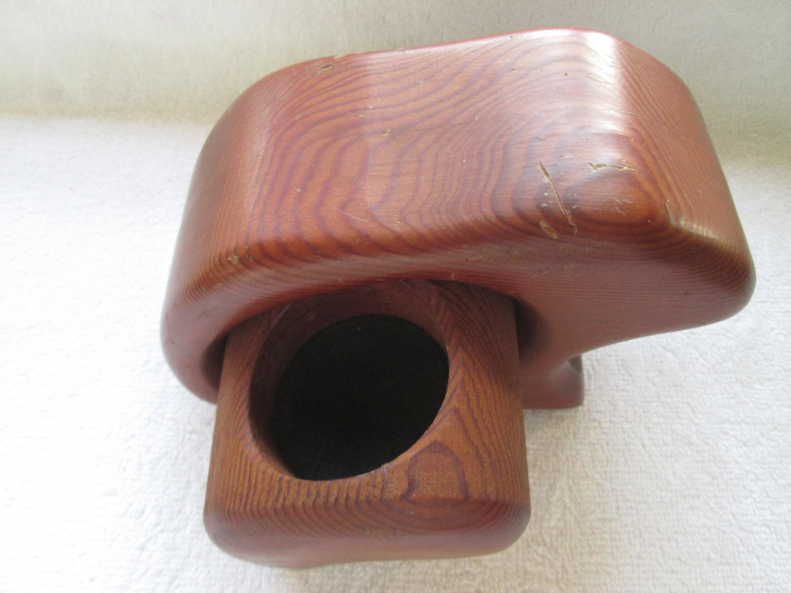 Handcrafted native redwood, "bear" stash box