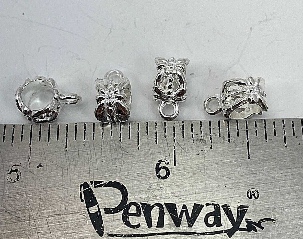 100~ Silver Bails Connectors for Charms/Pendants/Beads #8 Box 101