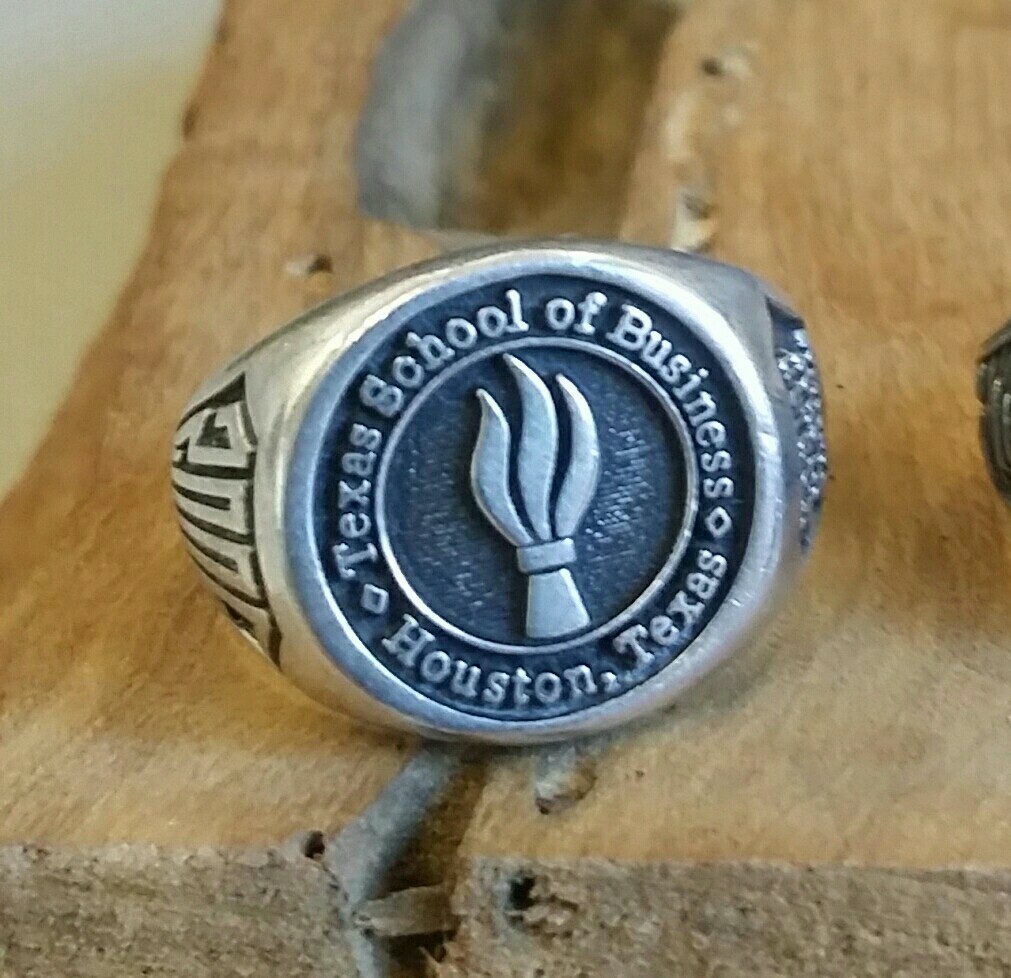 Original American School Men's College Silver Ring