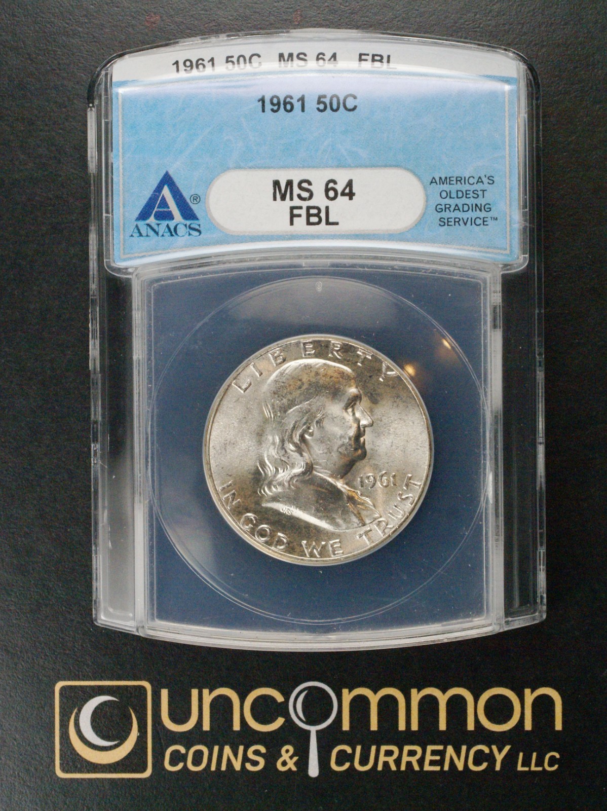1961 MS 64 FBL Franklin Half Dollar   (UCC-FHD-1961-MS64FBL-A-0157)