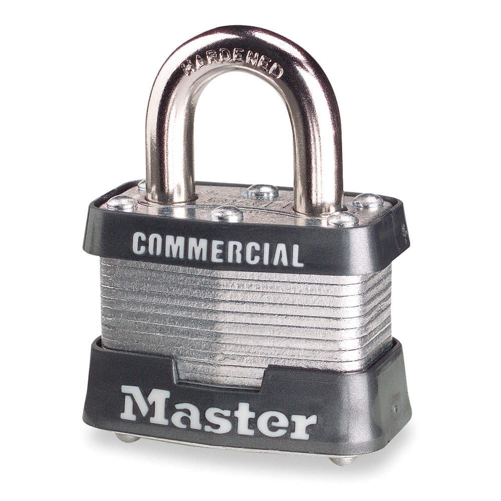 MASTER LOCK 3 Keyed Padlock, 5/8 in,Rectangle,Silver 1A376