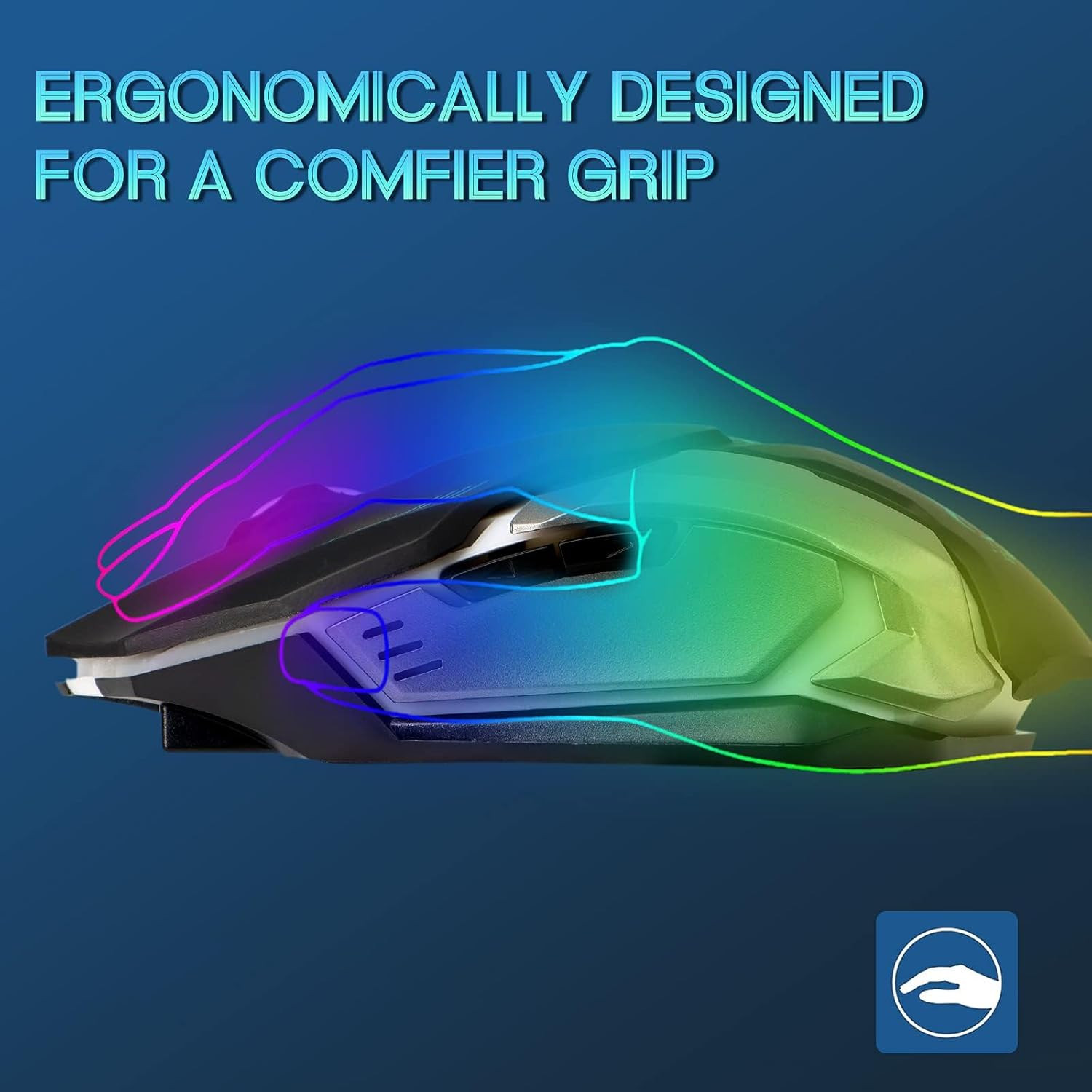 VEGCOO Wireless Gaming Mouse, C8 Silent Click Wireless Rechargeable Mouse with C