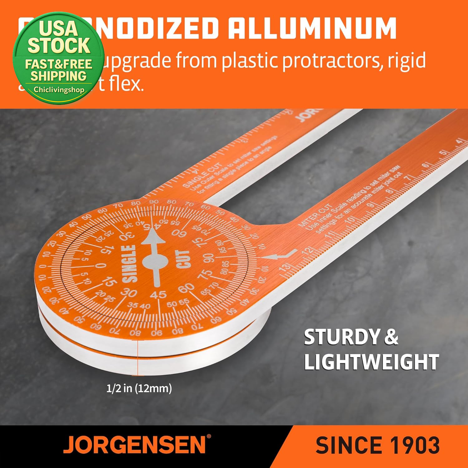 Miter Saw Protractor 7 Inch Aluminum Angle Finder Precision