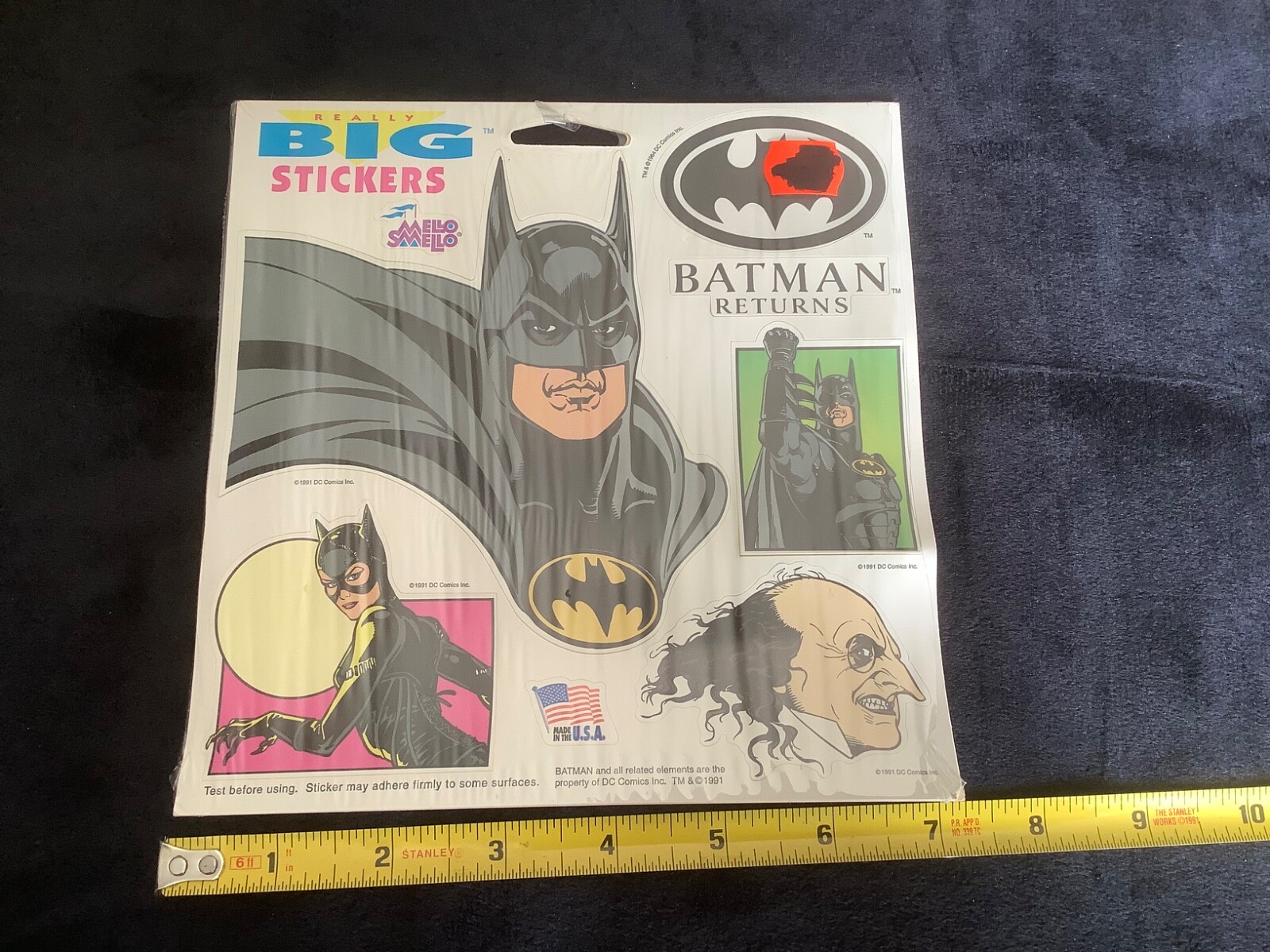 1991 Sealed BATMAN RETURNS Really Big Stickers Mello Smello DC Comics