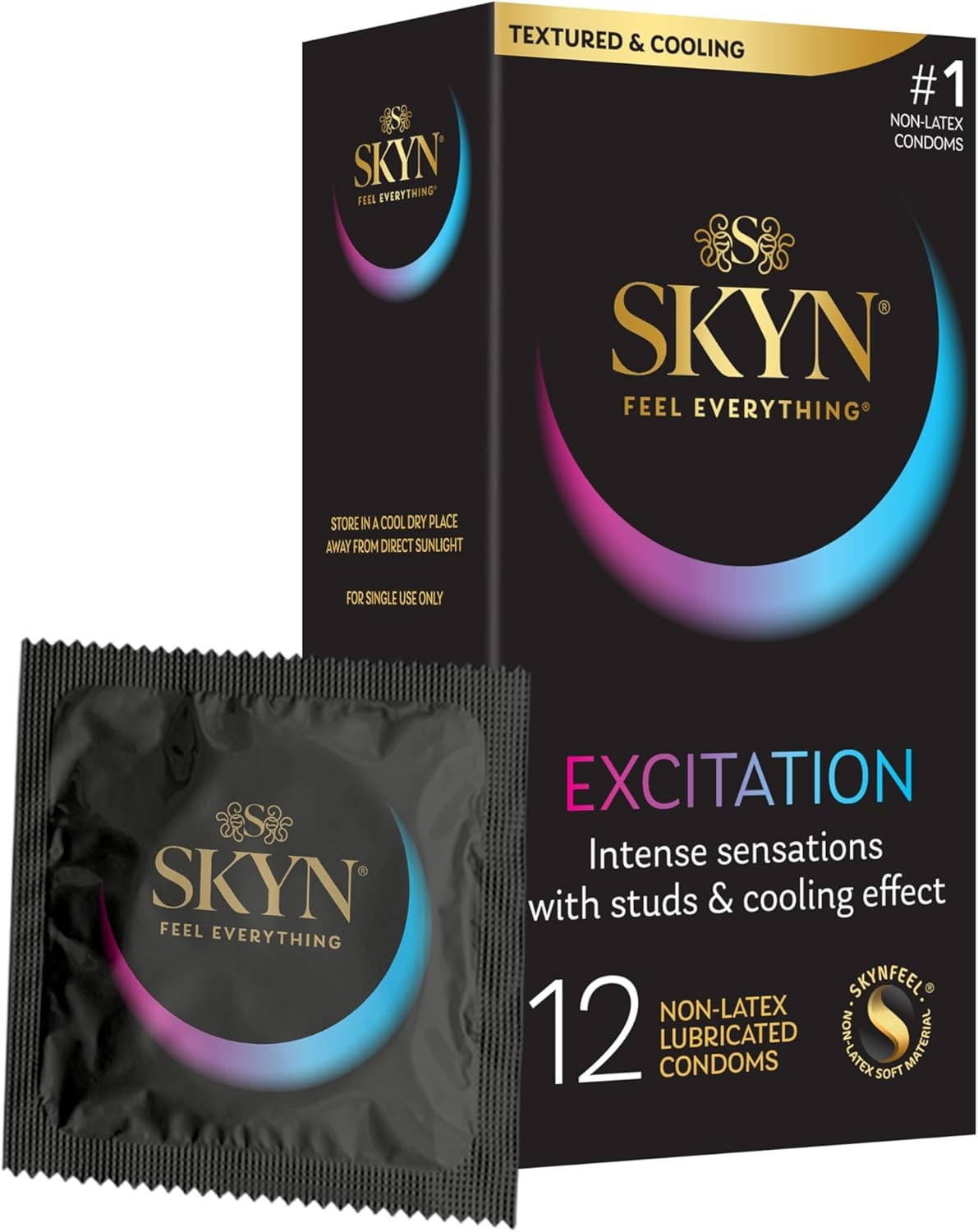 SKYN Excitation Condoms - 12 Count - Ultra-Thin, 12 (Pack of 1)