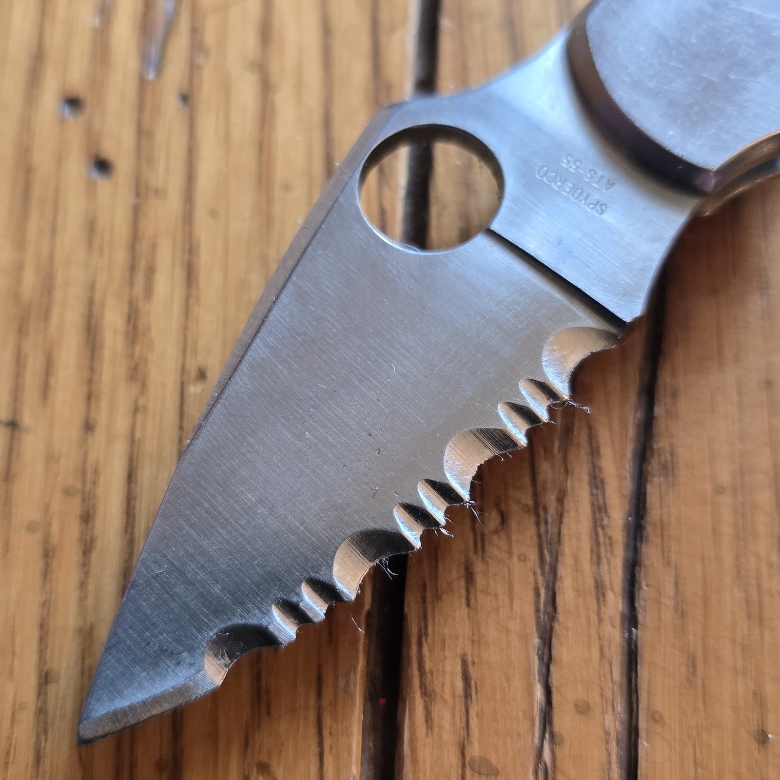 SPYDERCO DRAGONFLY LOCKBACK KNIFE SS HANDLE SERRATED SPYDEREDGE ATS-55 BLADE SS