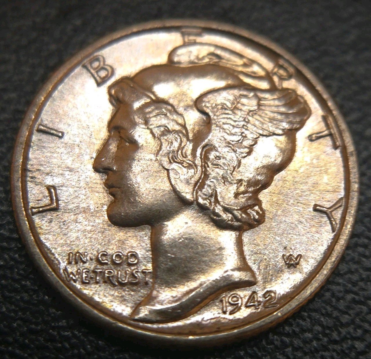 1942 Mercury Dime: Full Band (FSB) Sharp Strike Appearance - Uncirculated Silver