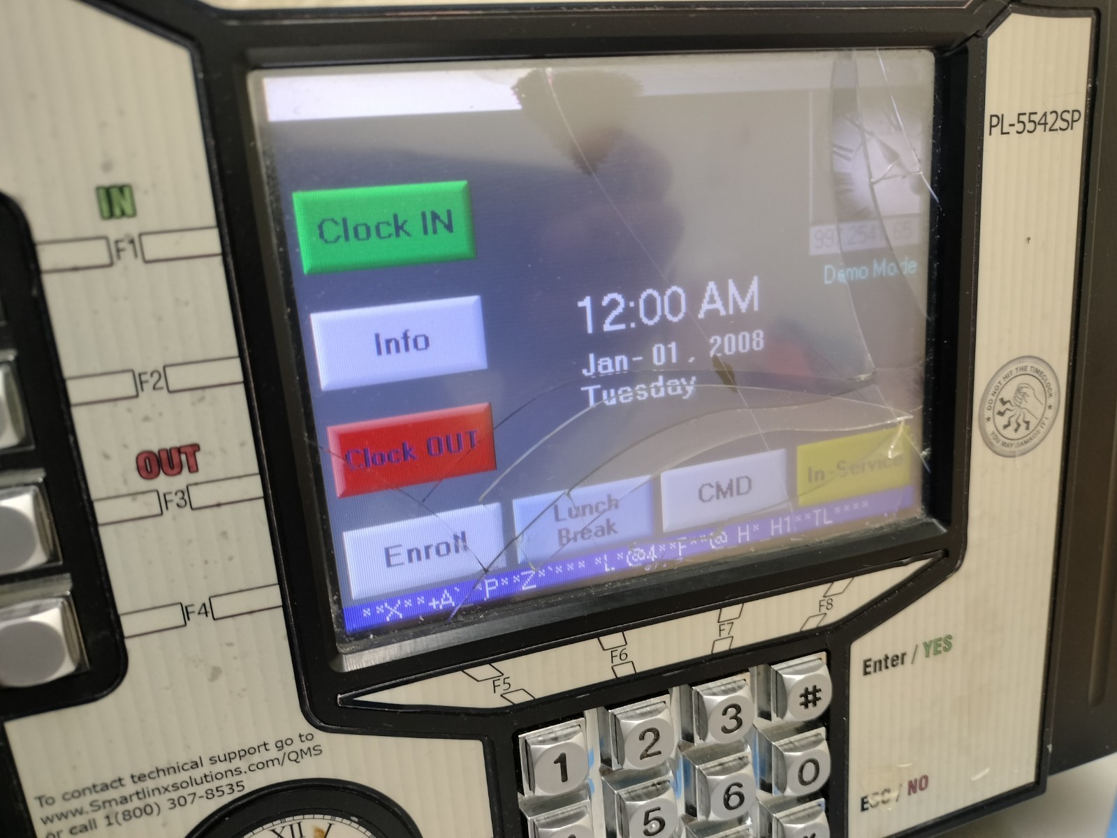 SmartLinx PL-5542SP Calculating Time Clock