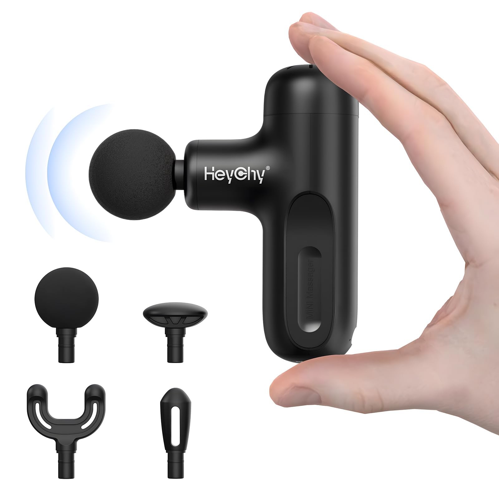 HEYCHY Super Mini Massage Gun Deep Tissue, Handheld Muscle Massager Black