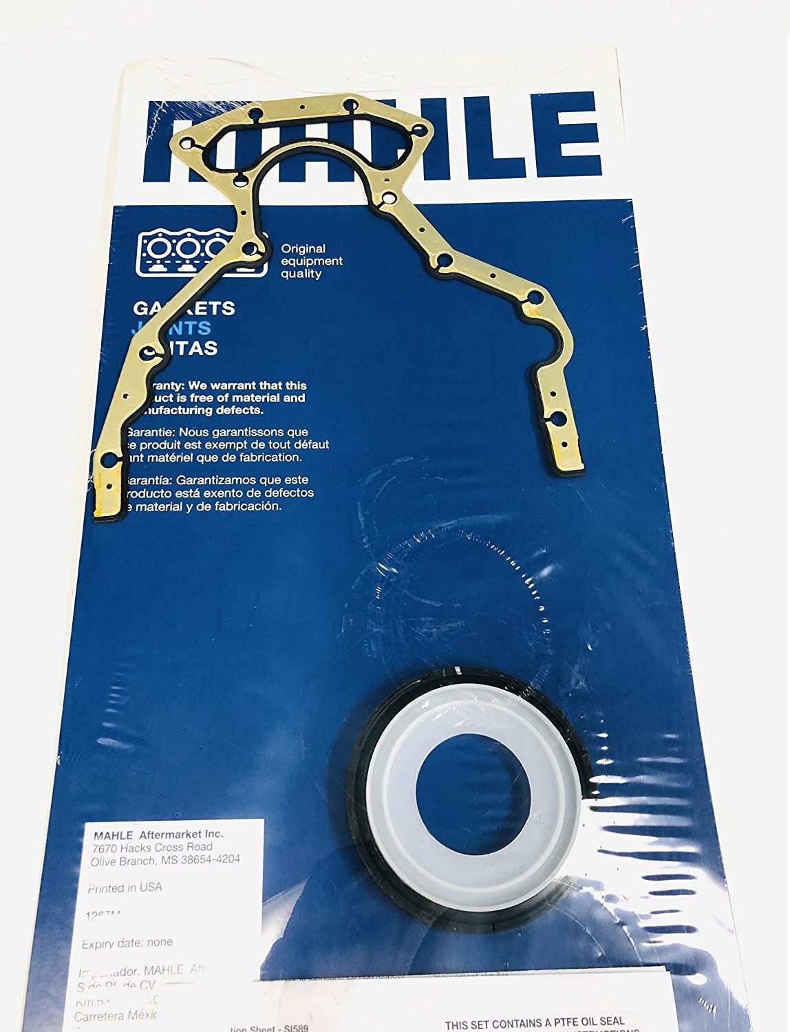 MAHLE Rear Main Seal+Block Cover Gasket Set 1997-2016 GM LS 4.8L 5.3L 6.0L 6.2L