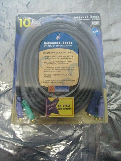IOGEAR MiniLink 6' PS2 KVM Switch Cable, 406729