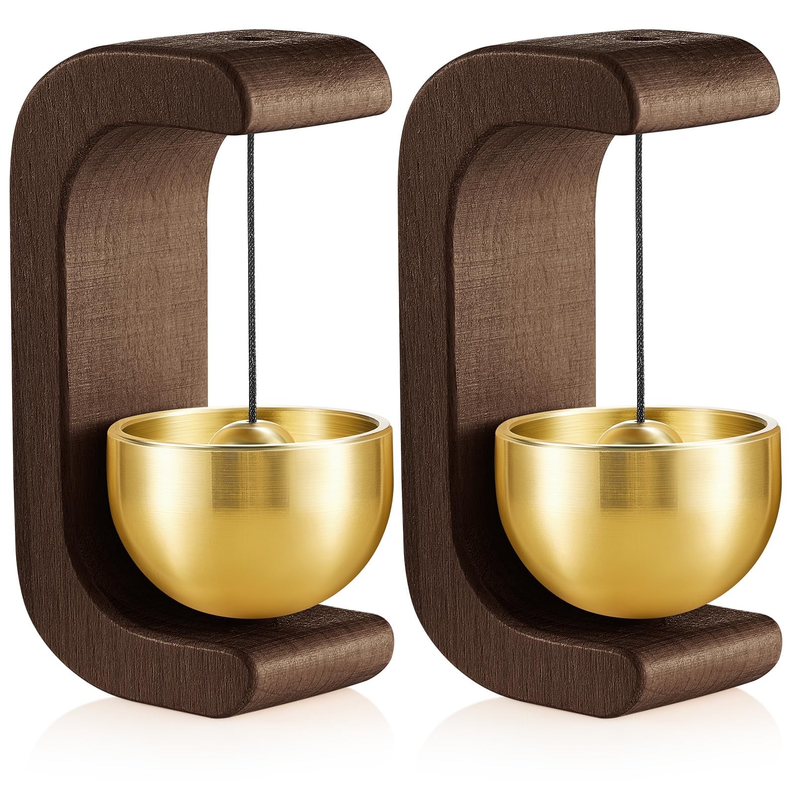 2 Pcs Magnetic Wooden Wind Chime Doorbell Decoration Shopkeepers Bell for Door..