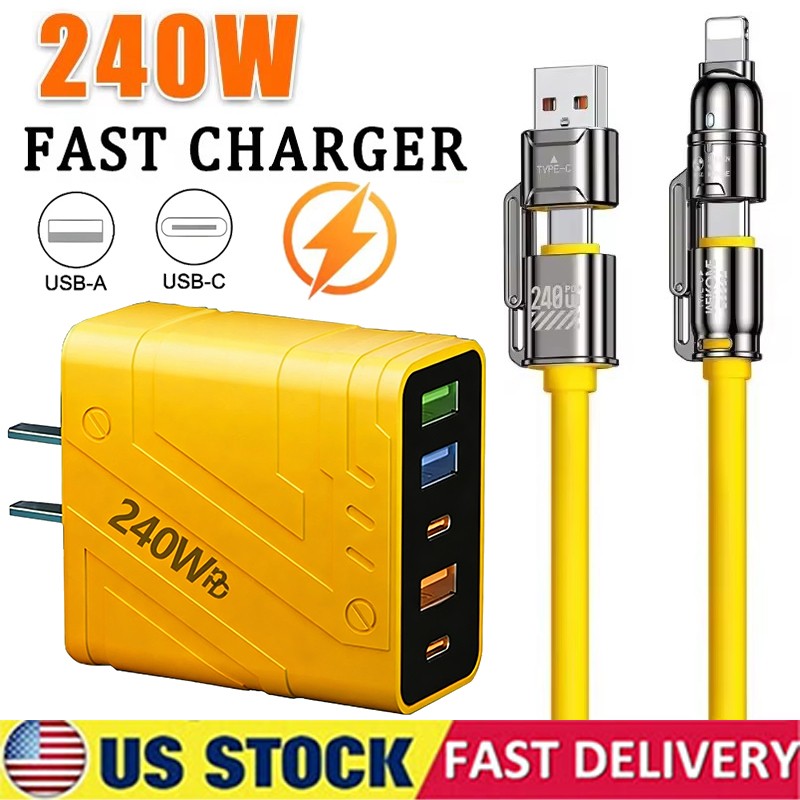 240W Fast Charging Type-C Wall Charger Block For Motorola Moto G Play/Stylus 5G