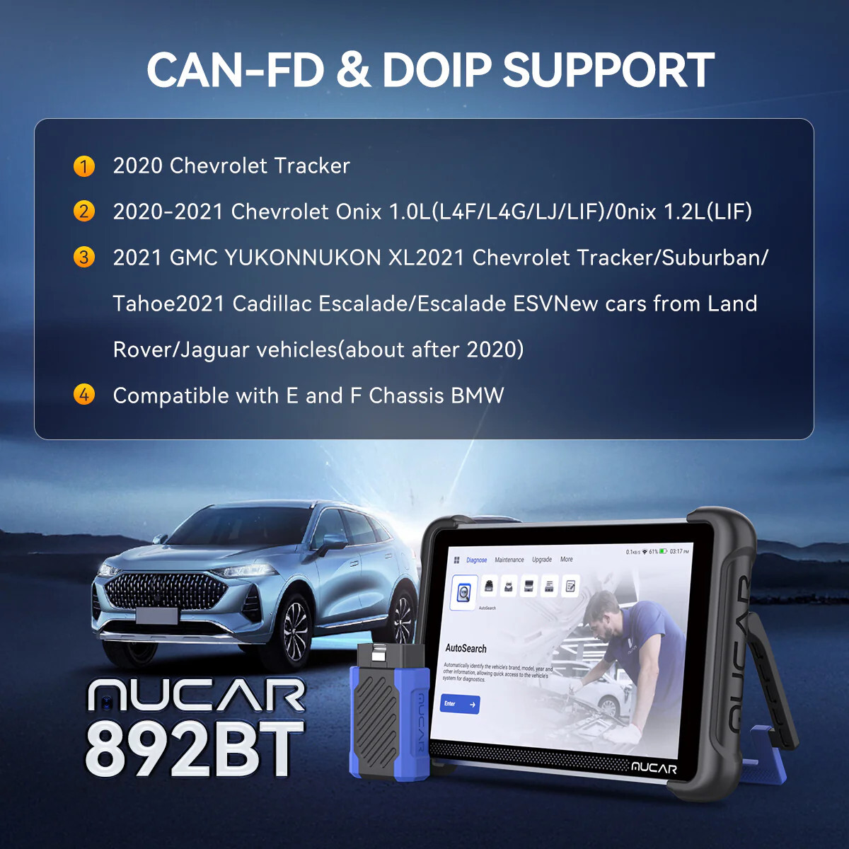 MUCAR 892BT + Thinkcar TKEY101 Key Programming Tool ECU Coding Scanner Full Scan