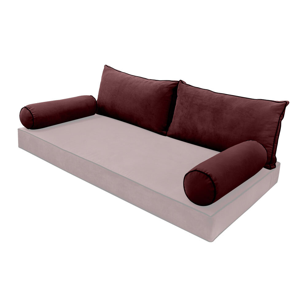 SLIPCOVER ONLY Contrast Twin Style V2 Velvet Indoor Daybed Bolster Cushion AD368