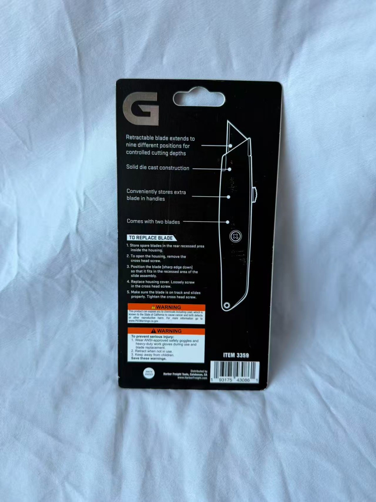 GORDON Utility Knife Retractable 9 Position Die Cast Handle New