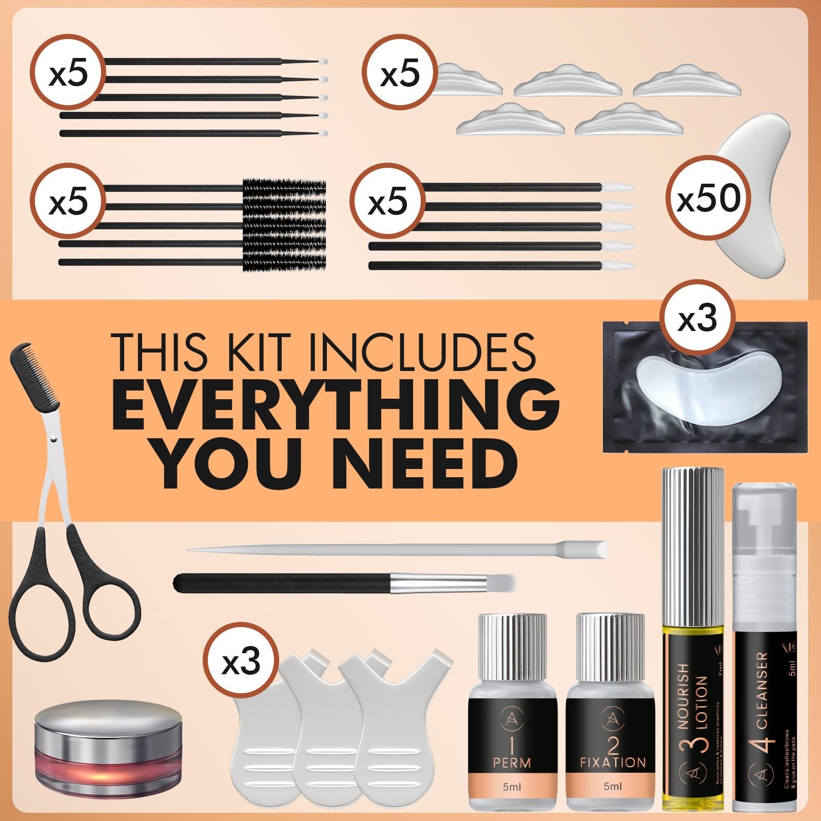 Lash Lift Kit Beginner Professional Lamination Safe Effective 15 Applications