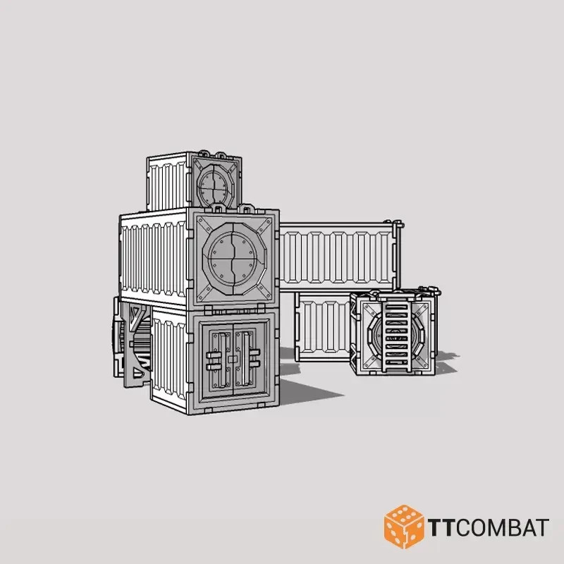 TTCombat TTSCW-SFG-155 Freighter Graveyard Small Containers (Sci-Fi Gothic) Kit