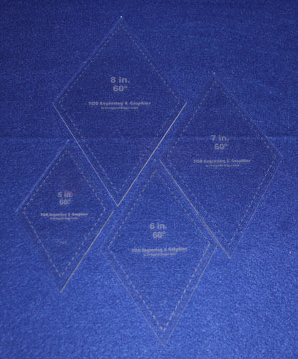 60 Degree Diamond Set 5,6,7,8 Inches- 4 Piece Set-Acrylic 1/8 Inch thick