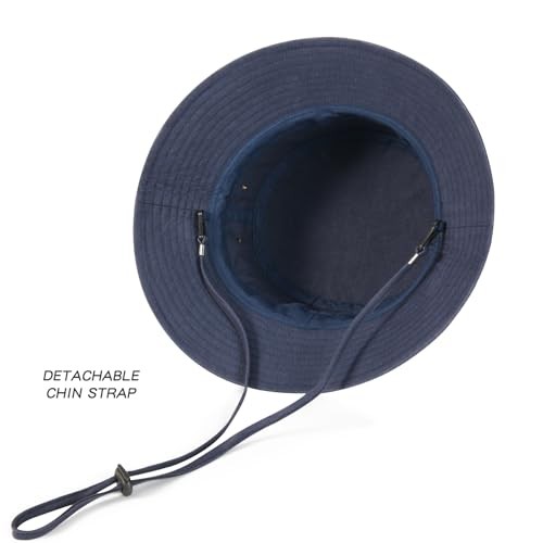 BOTVELA Men Cotton Bucket Hats Foldable Outdoor Sun Hat Unisex 7 1/8-7 1/4 Navy