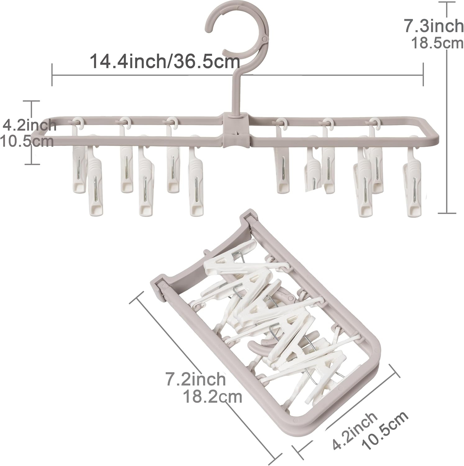 Clothes Drying Racks 2 Pack Small Folding Portable Underwear Hangers with 12 ...