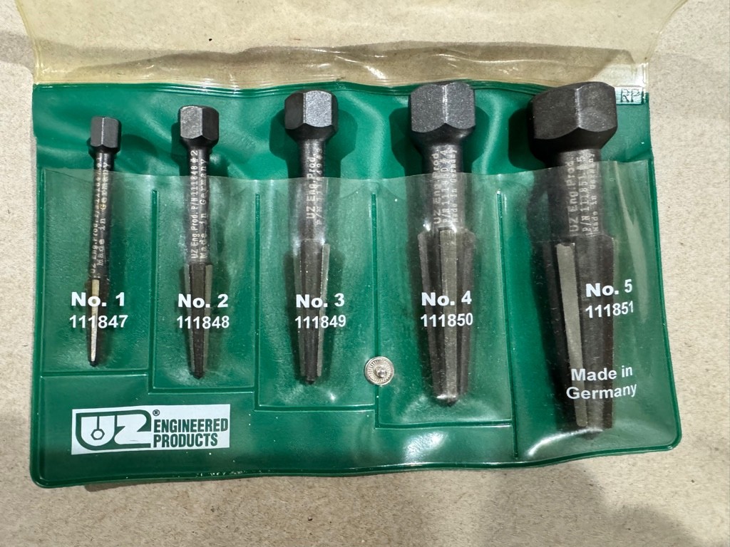 UZ 5-Pc. Dual Action Screw Extractor set, Made in Germany (READ DESCRIPTION)