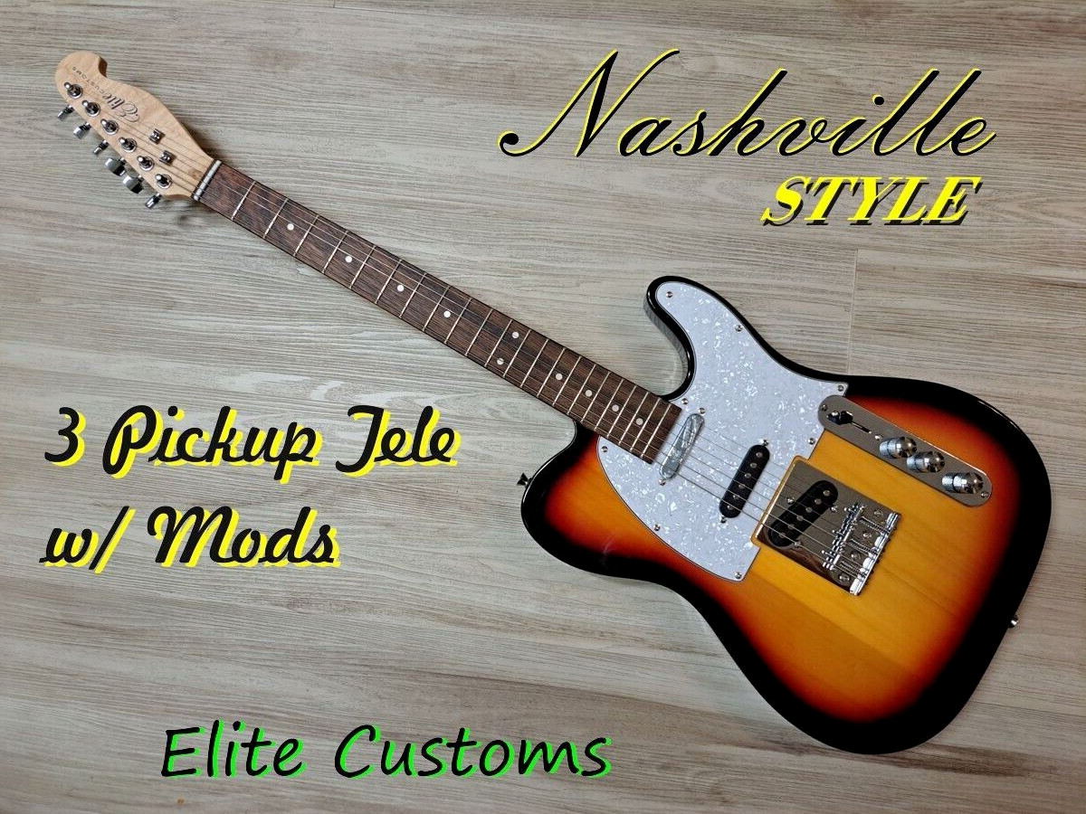 2025 Elite RARE (3 Pups) Nashville SB Tele Style Electric Guitar w/ MODS