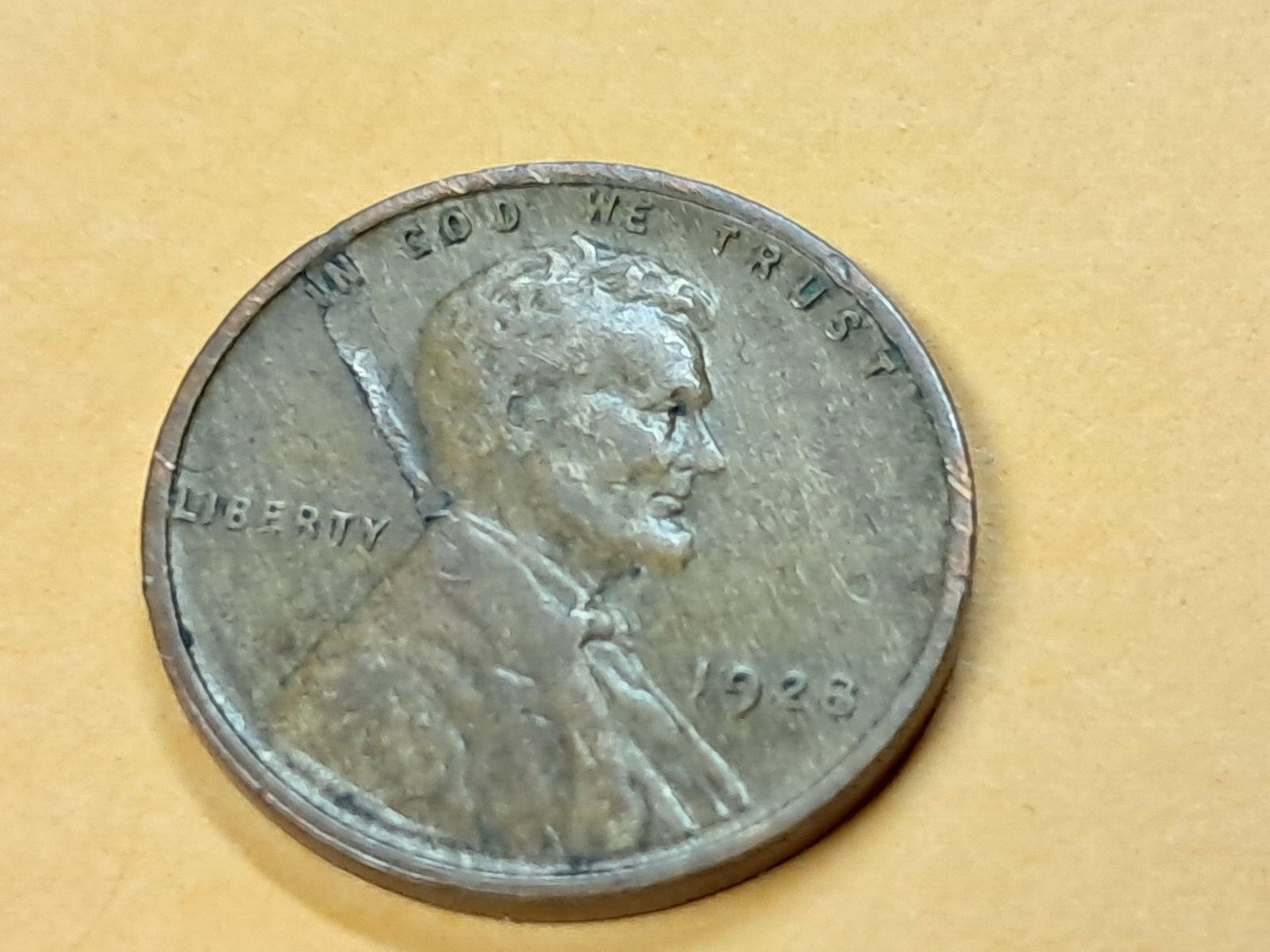 1928 Wheat Penny Lamination Error Hangman's Noose Coin