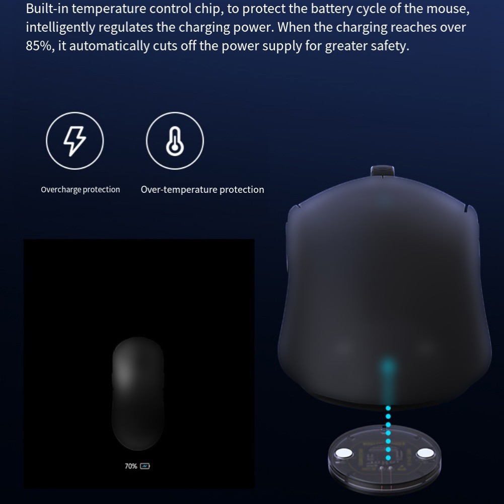 Wireless Charging for Logitech For GPW43 G502 703 Compact Black Base