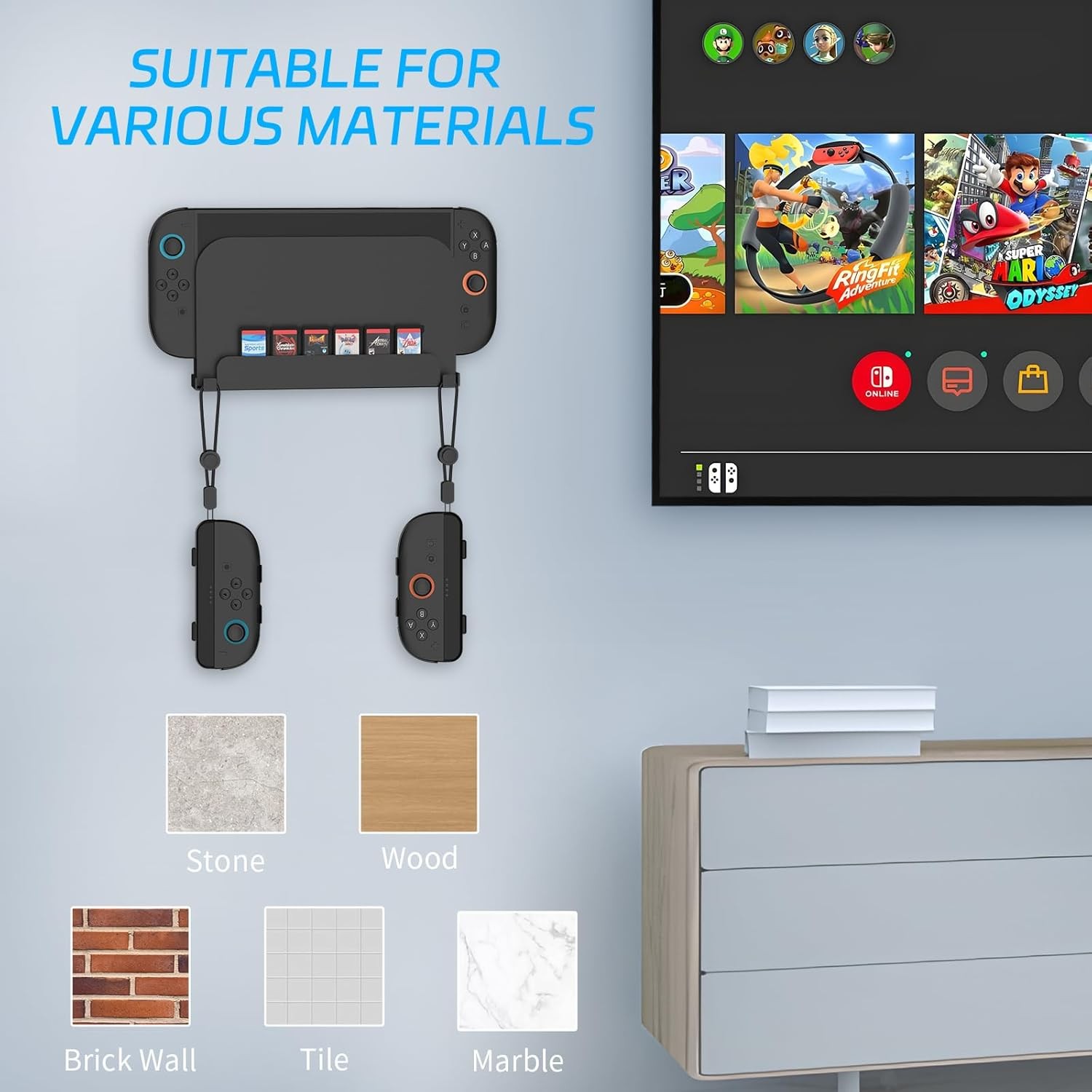 Wall Mount Stand for Nintendo Switch 2 2025 Switch OLED Metal Gaming Shelf