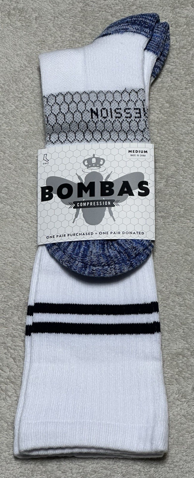 Bombas 1-Pack Unisex Everyday Compression Socks 15-20mm Multicolor Size Medium