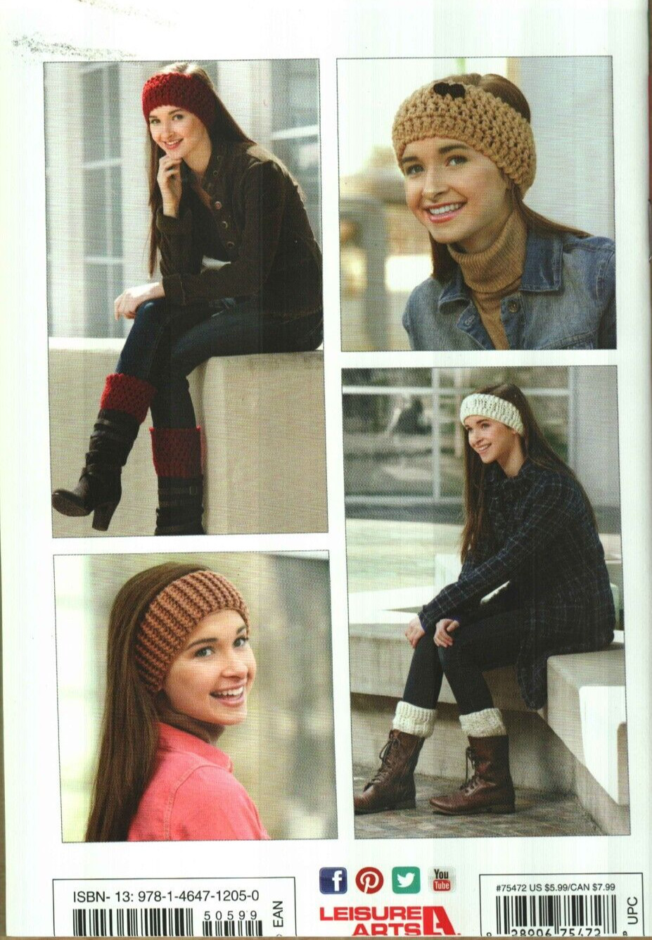 NEW BOOT CUFFS & EAR WARMERS 10 DESIGNS DIGEST SIZE CROCHET PATTERN BOOK