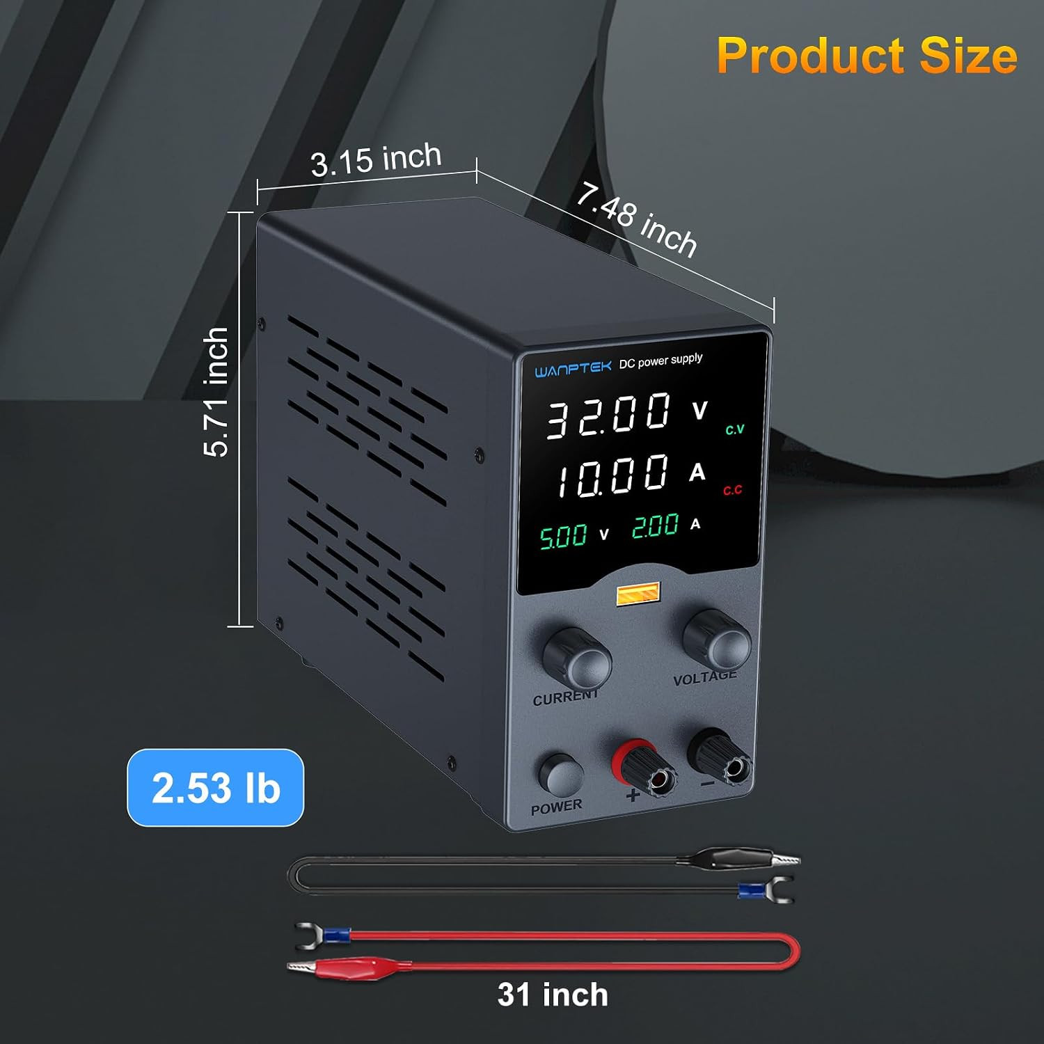 WANPTEK DC Power Supply Variable 30V 10A, Adjustable Bench Power Supply with Pre
