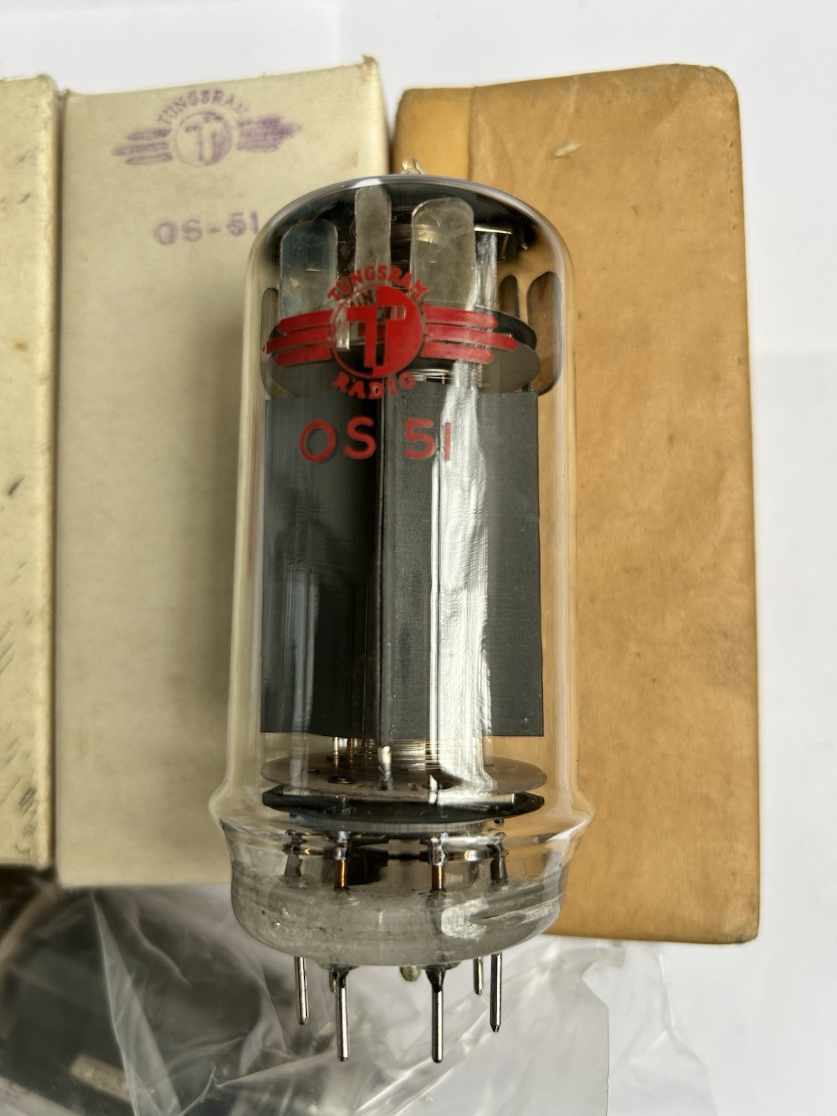 OS51 / 6083 / AX9909 / YL1200 / PE1/100 TUNGSRAM TUBE. NOS Power pentode