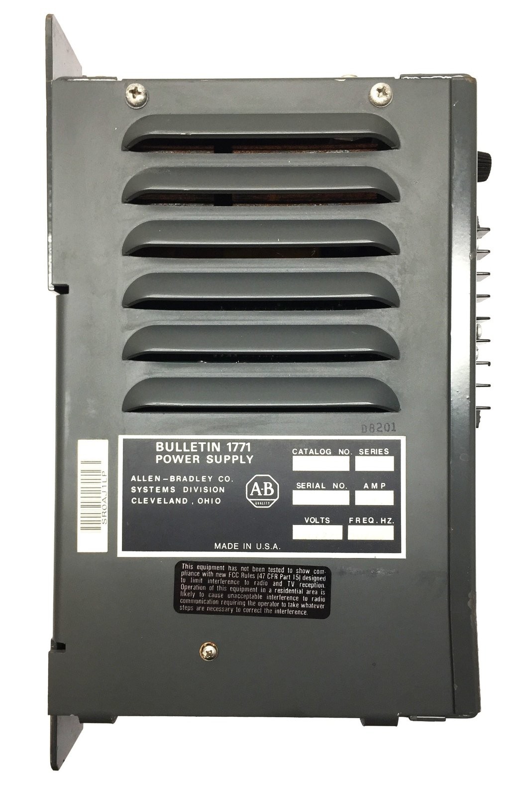 Allen-Bradley 220/240V Power Supply Unit 1771-PA USED