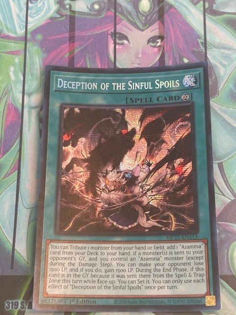 Yugioh 1x Deception of the Sinful Spoils Prismatic Secret Rare MP25-EN113 1st NM