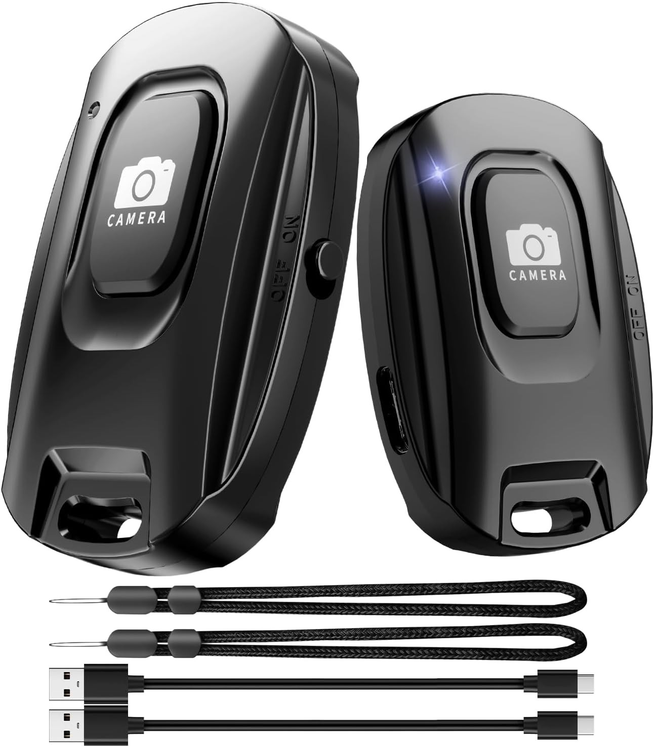 2 Pack Rechargeable Wireless Camera Remote Shutter for Iphone