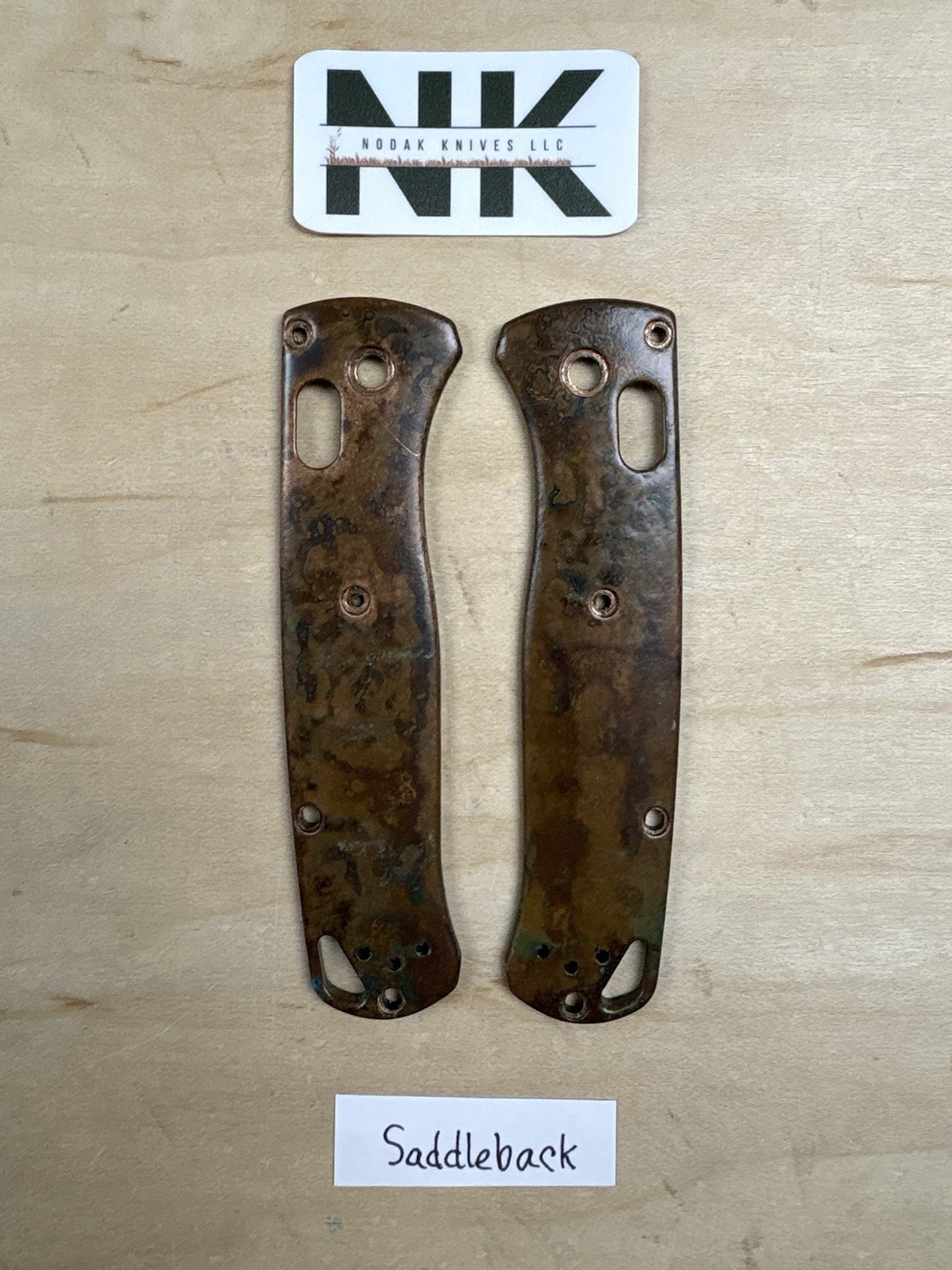 Nodak Custom “Saddleback” Shipwreck Copper Benchmade 535 Bugout Handle Scales
